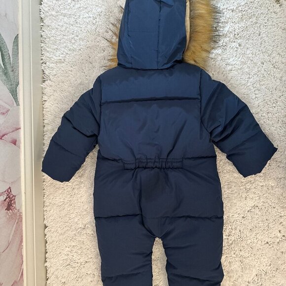 Mother's Babybear Infant Winter Snowsuit Parka Navy Fluffy Jacket Size 18-24 - Picture 3 of 11
